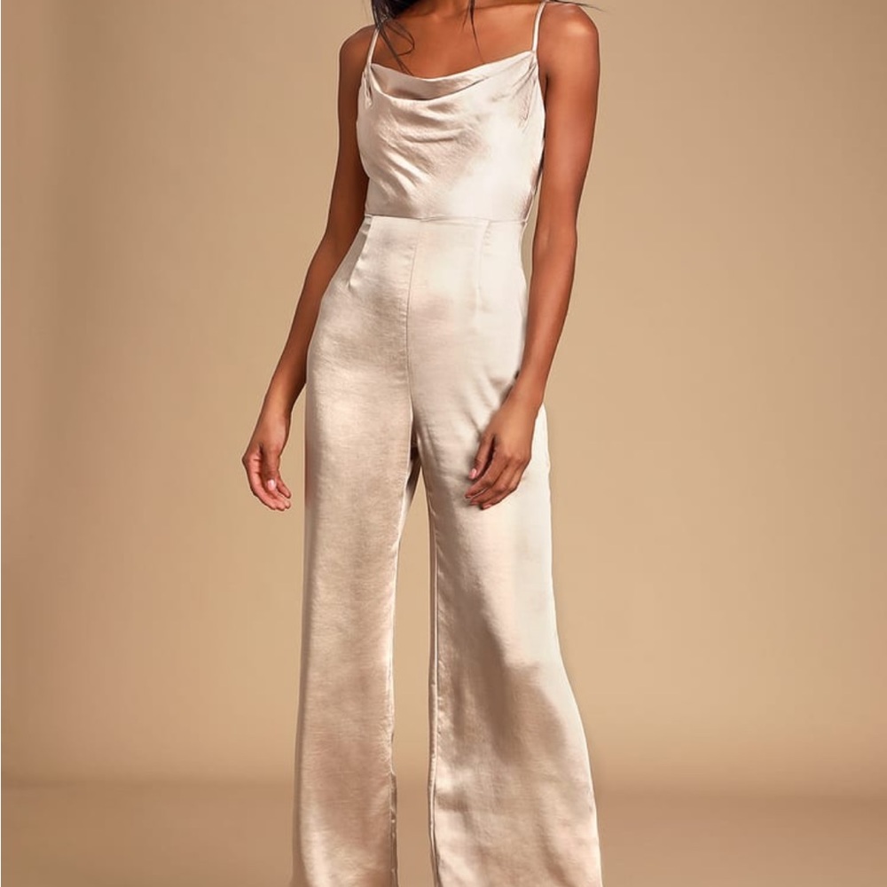 Perfect night champagne jumpsuit
